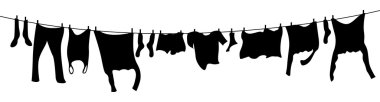 Washing line clipart