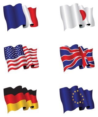 National flag set clipart