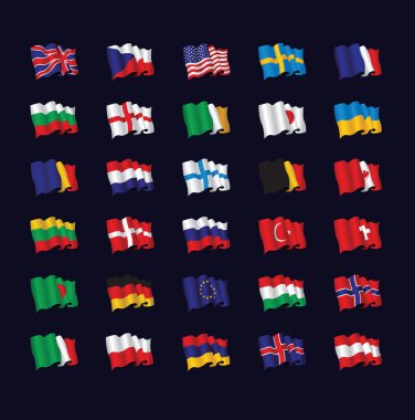 Set of flags clipart