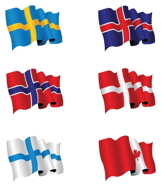 Conjunto Bandeiras Nacionais — Fotografia de Stock