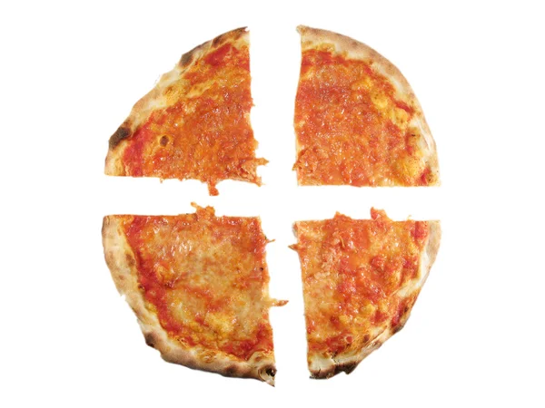 Pizza Margherita on white — Stock Photo, Image