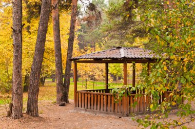 parkta yatay köşk