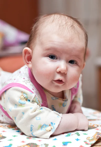 stock image Cute baby-girl looking at camera vertical