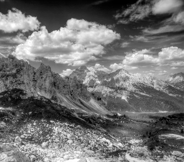 stock image Black and white mountains