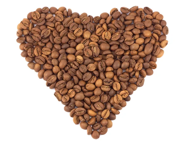 Granos de café negro como un corazón —  Fotos de Stock