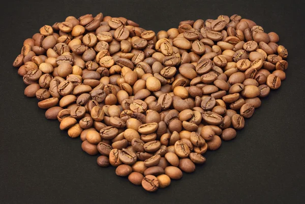 Los granos de café como un corazón —  Fotos de Stock