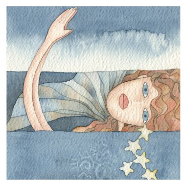 Mermaid in the sea clipart