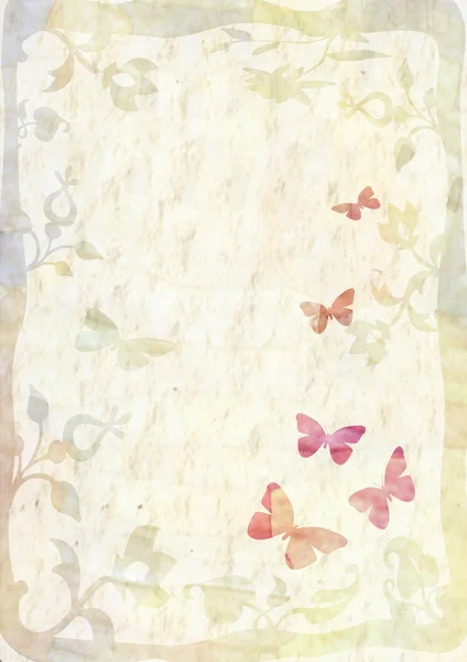 Фон с цветами и бабочками — стоковое фото