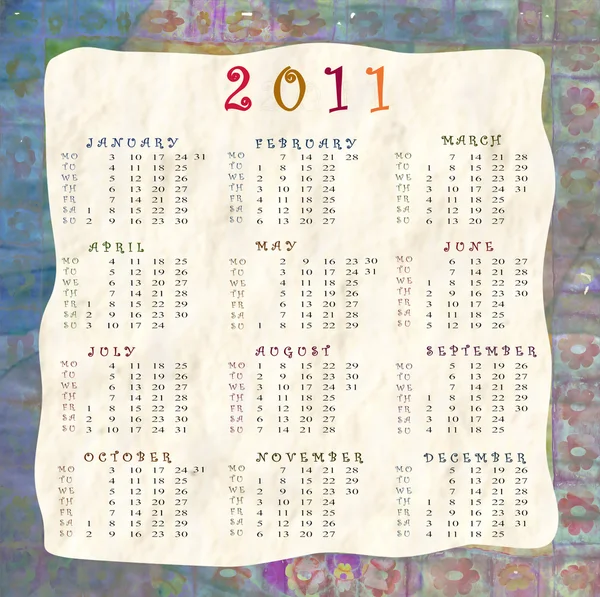 Календар на 2011 — стокове фото