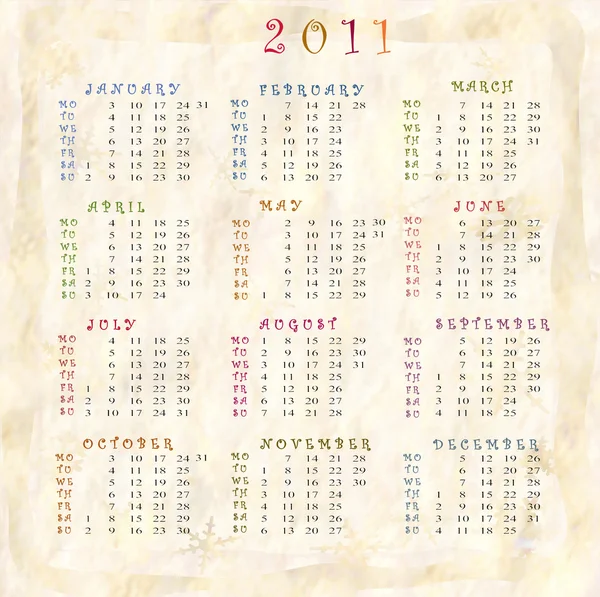 Calendar 2011 — Stock Photo, Image