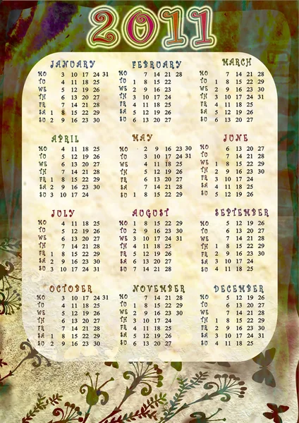 Calendário 2011 — Fotografia de Stock