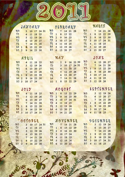 Calendario 2011 — Foto Stock