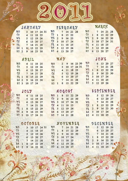 Kalender 2011 - Stock-foto