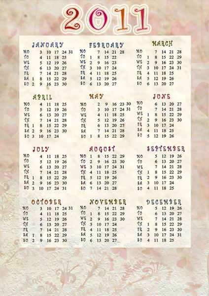 Calendario 2011 — Foto Stock