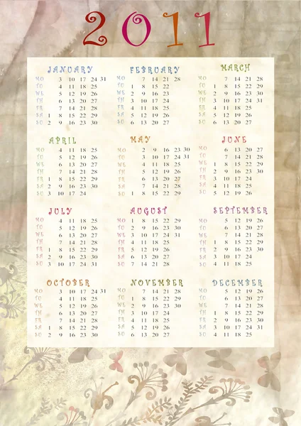 Kalendář 2011 — Stock fotografie