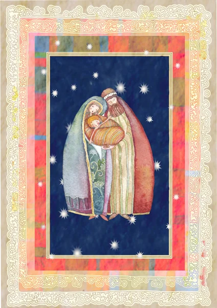 Navidad, Jesucristo, José, María — Foto de Stock