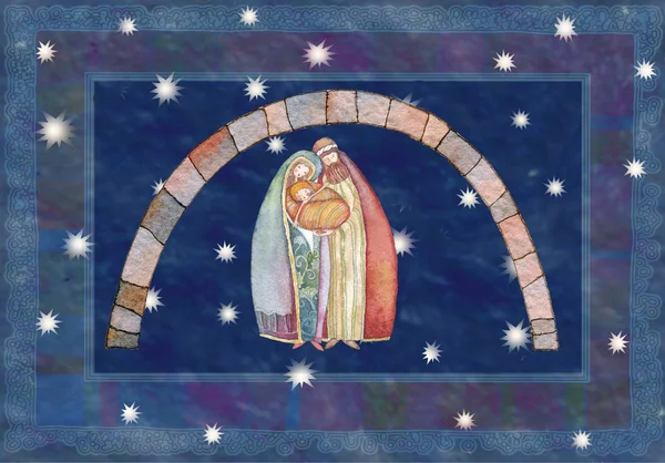 Navidad, Jesucristo, José, María — Foto de Stock