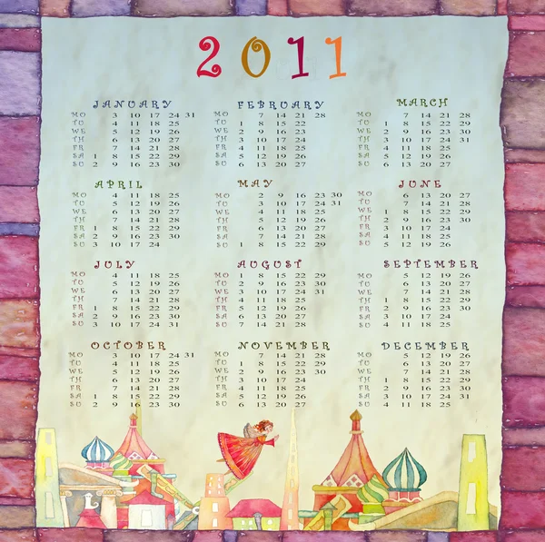Tło Kalendarz 2011 — Zdjęcie stockowe
