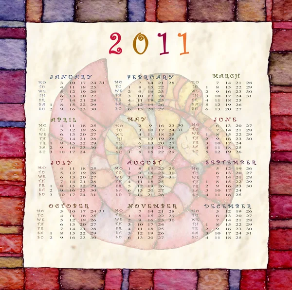 Kalendarz 2011 — Zdjęcie stockowe