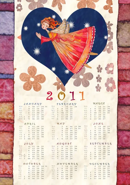 Bakgrund Med Kalender 2011 — Stockfoto