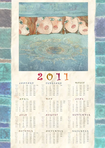 Antecedentes Con Calendario 2011 — Foto de Stock