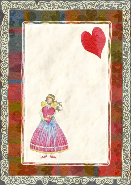 Akwarela Ilustracja Walentynki — Zdjęcie stockowe