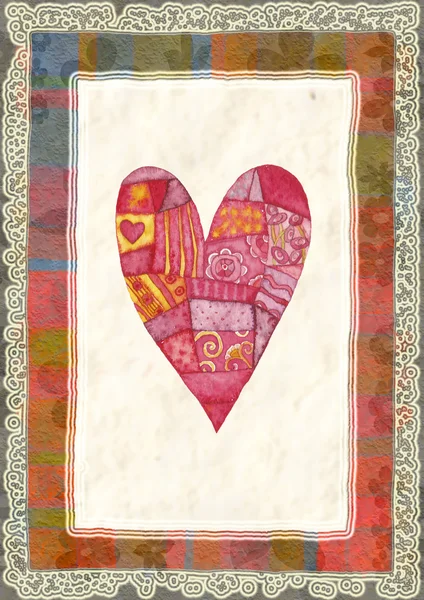 Coeur, carte de voeux pour la Saint-Valentin — Photo