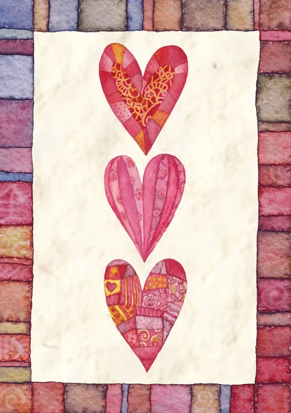Akvarell Illustration För Alla Hjärtans Dag — Stockfoto