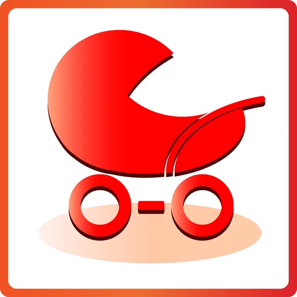 Baby girl Carriage — Stock Vector