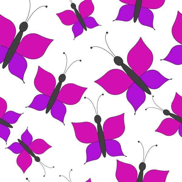 无缝的蝴蝶图案 — 图库矢量图片