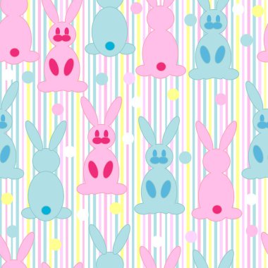 Cartoon rabbit repetitions clipart