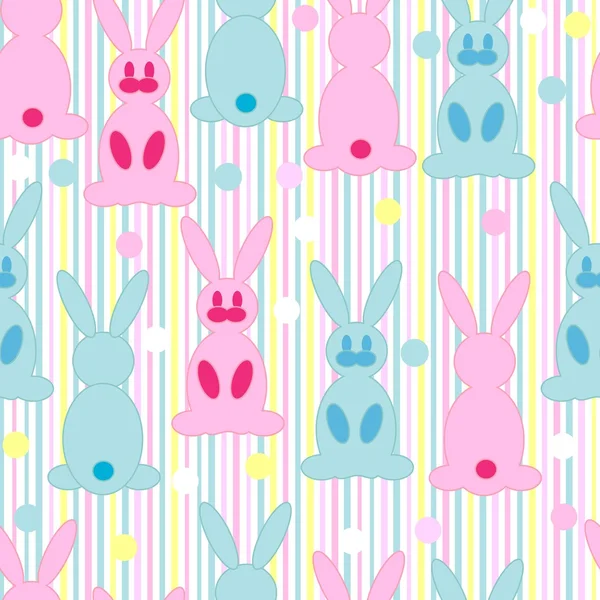 Repetições de coelhos desenhos animados — Vetor de Stock