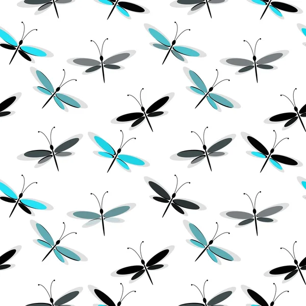シームレスな蝶のパターン — ストックベクタ
