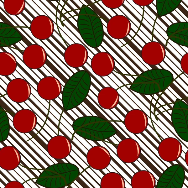 Seamless cherry pattern — Stock Vector