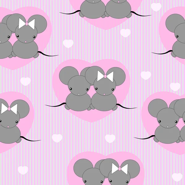 Cartoon mouse repetitions — Stock Vector