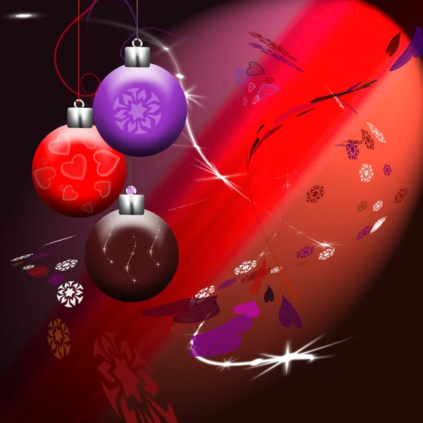 在聚光灯下的圣诞球 — 图库矢量图片