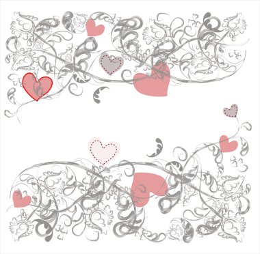 Romantic background delicate gray floral pattern
