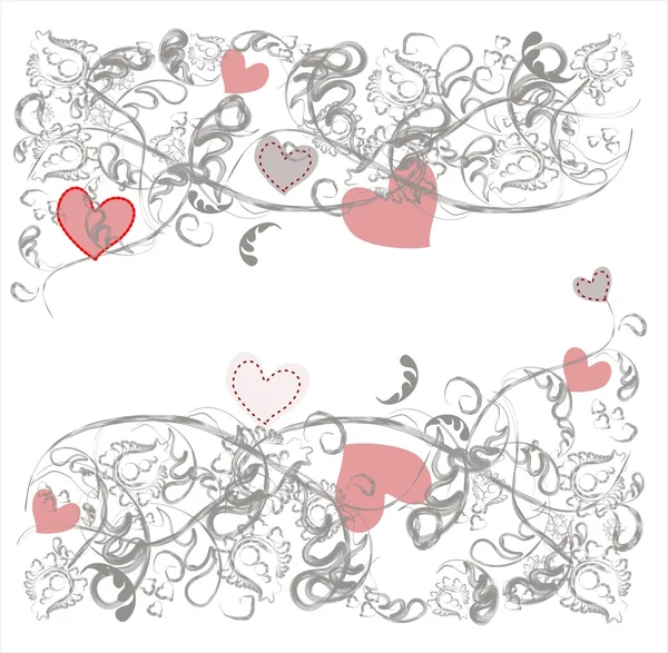 Λεπτή γκρι φόντο ρομαντικό λουλουδάτο μοτίβο — Διανυσματικό Αρχείο