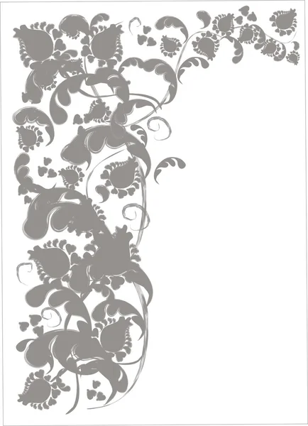 Fondo delicado patrón floral gris . — Vector de stock