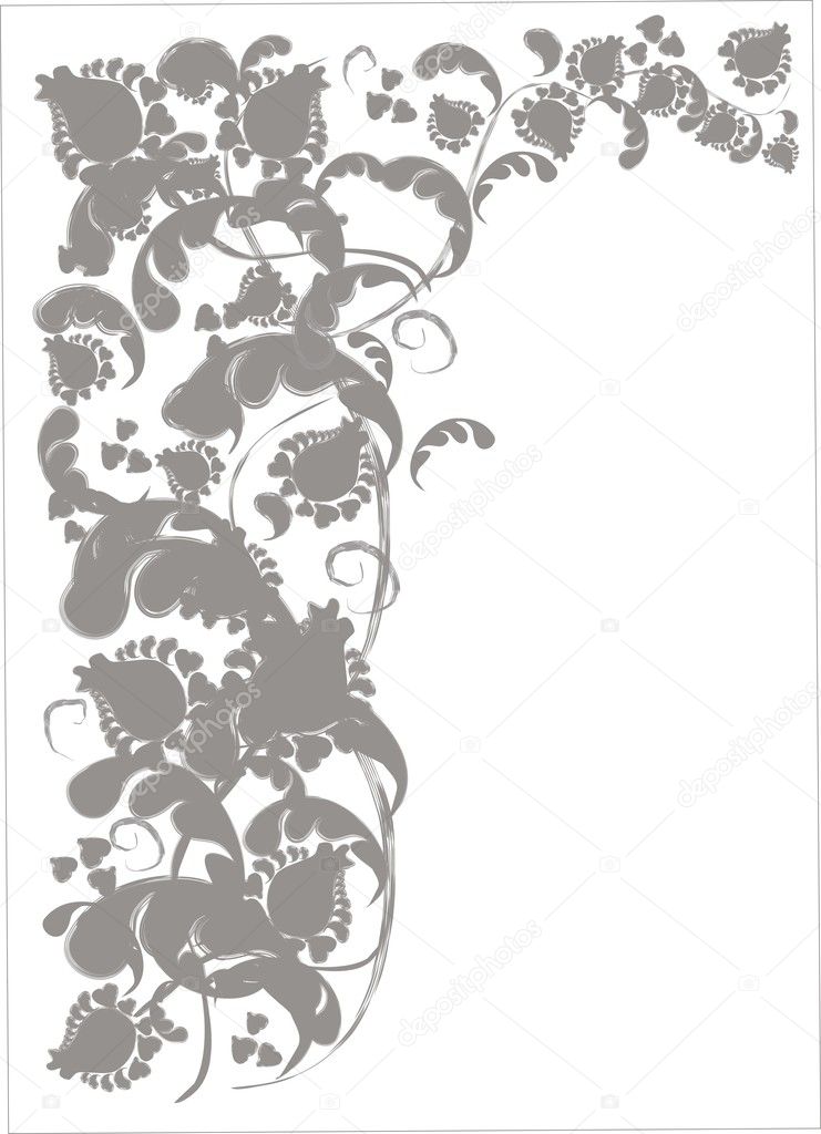 Background delicate gray floral pattern.