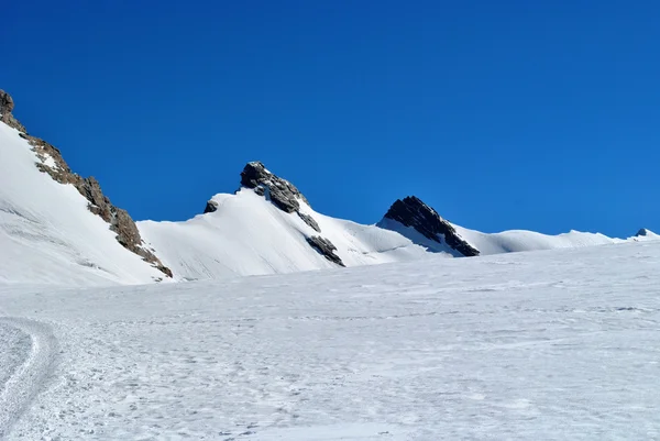 Breithorn Ridge Van Gletsjer Onder Westerse Piek — Stockfoto