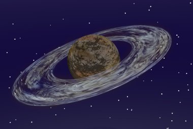 The Saturn in the space, is executed in the 3d-editor clipart