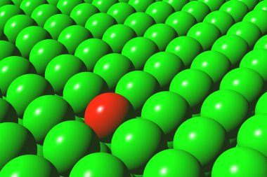 Yeşil toplar ve bir top kırmızı renk ayarla