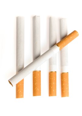 The cigarets, are isolated on a white background clipart