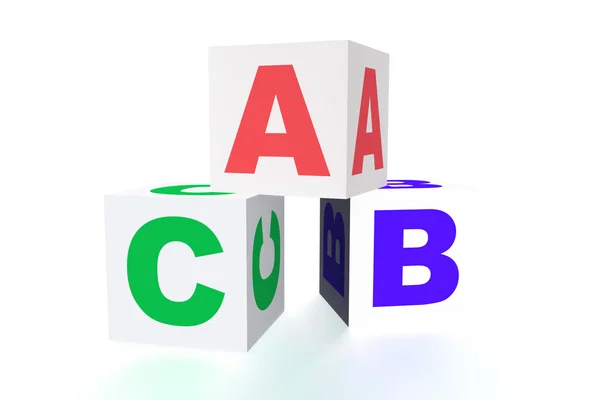 Alphabet Cubes Isolated White Background — Stock Photo, Image