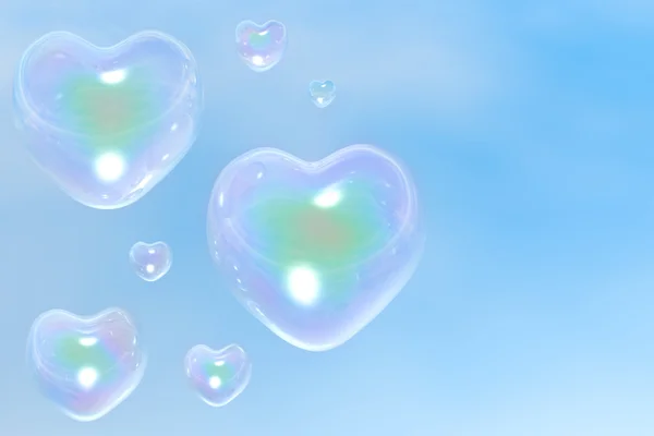 Hjärtat bubblor — Stockfoto