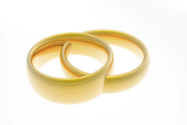 Gold Wedding Rings Executed Editor — Stock Photo, Image