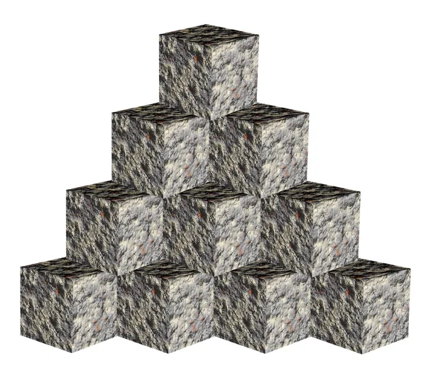 Stone Cubes Forming Big Pyramid — Stock Photo, Image