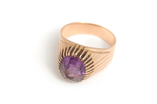 金色圆环与紫晶 — 图库照片