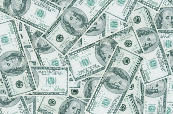 Yüz Dolarlık Banknotlar Yığını — Stok fotoğraf